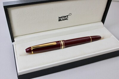 MONT BLANC Fountain Pen Meisterstuck 145  Bordeaux 14K M .Nib Black Friday Sale.