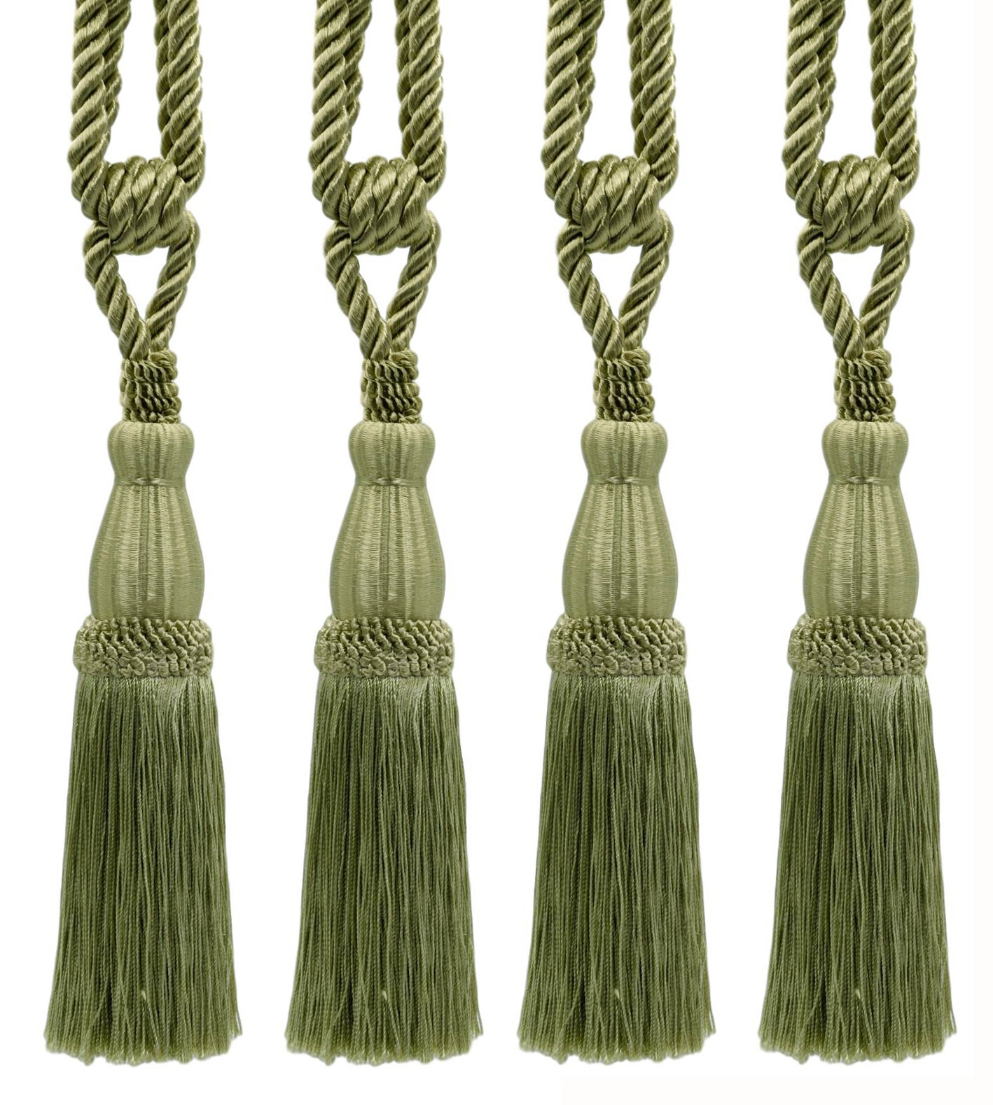 DÉCOPRO Tassel Tieback, Style# TBC085, Color# L47 - Beige Green [Set of 4]