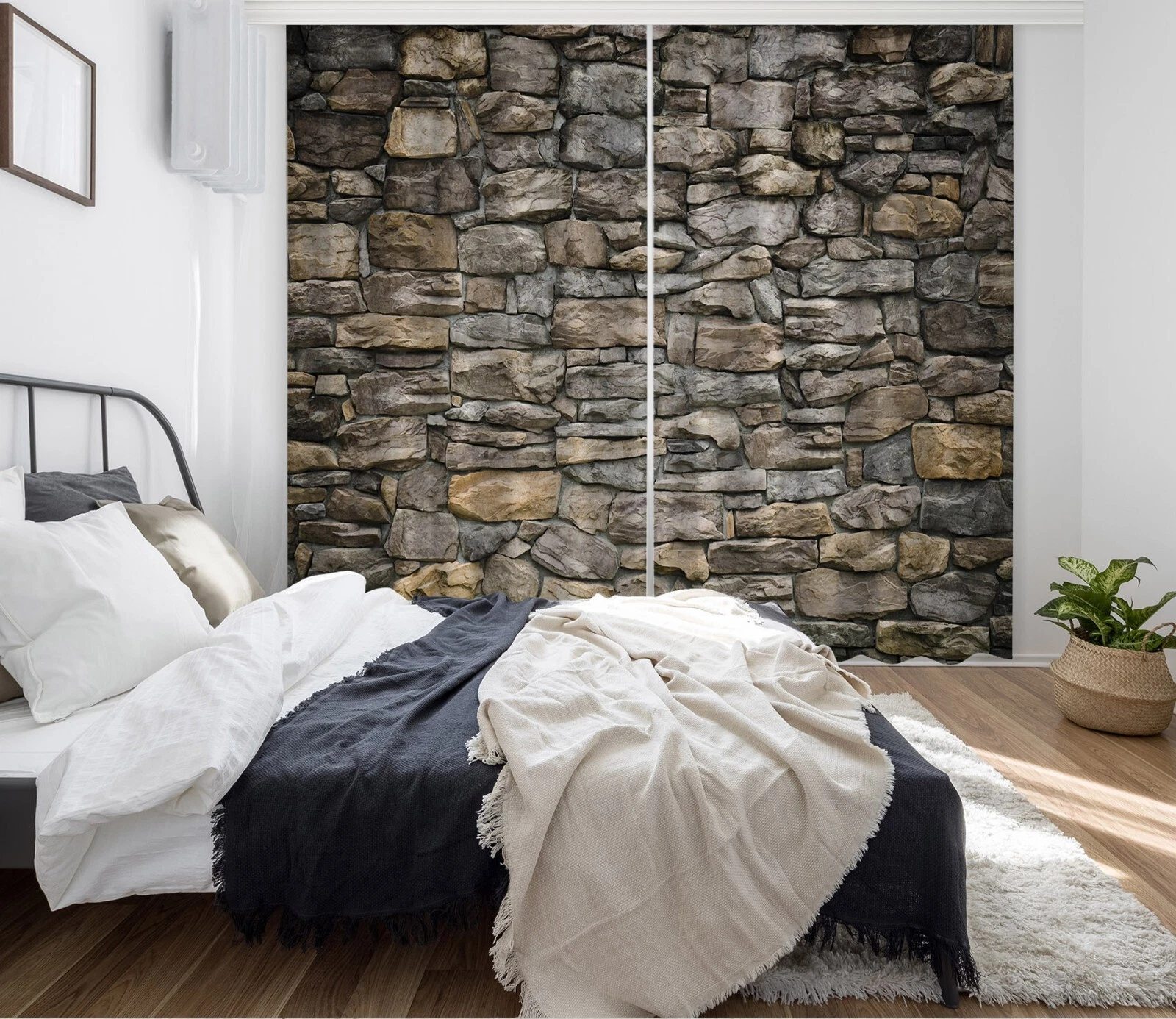 3D Uneven Brick ZHUC5162 Photo Curtain Window Blockout Fabric Vera 2023