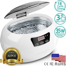 600ML Ultrasonic Cleaner Wave Cleaning Jewellery Polishing Machine Tank Timer US