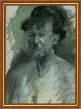 Mid 20th Century Gouache - Portrait of a Woman