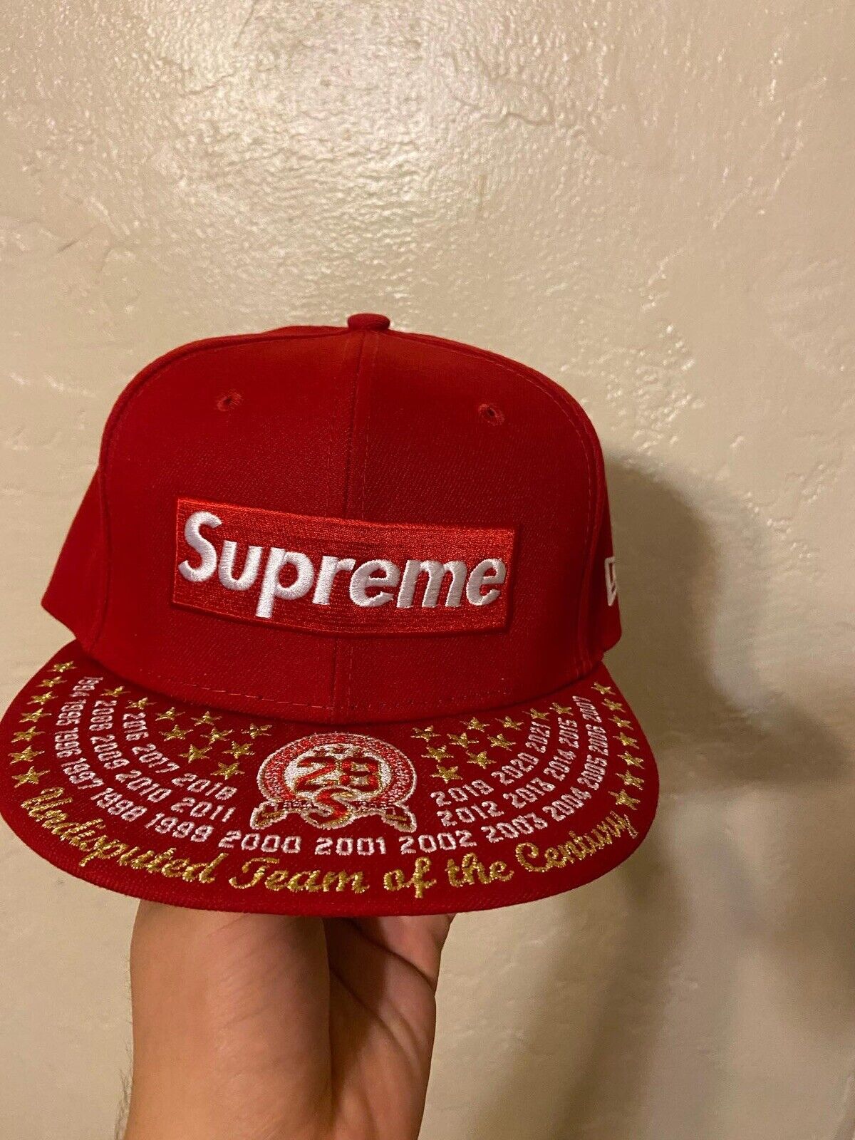 Supreme Undisputed Box Logo New Era Fitted Hat Red 7 1/8 NWT | eBay