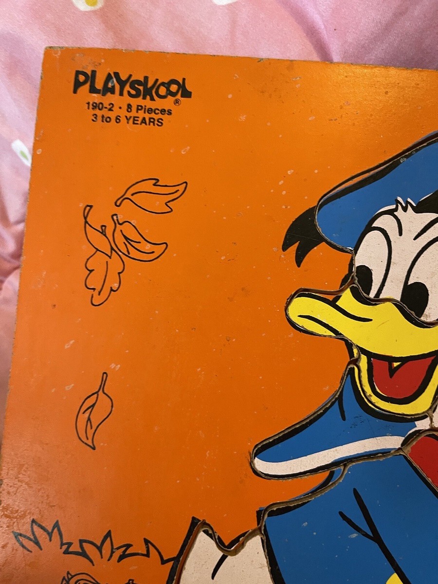 Vintage Playskool Wood Puzzle Walt Disney Donald Duck #190-2 8