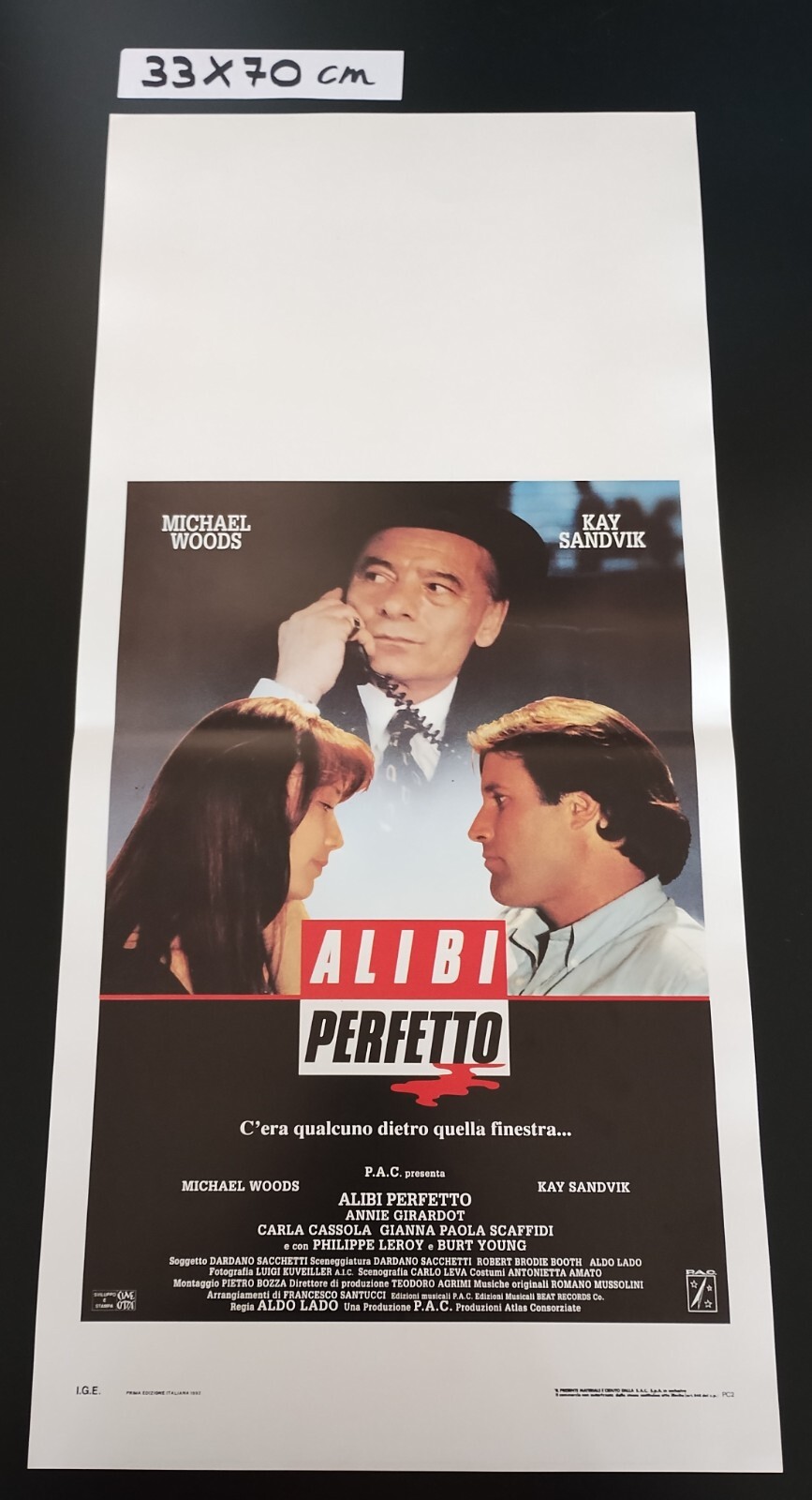 Locandina originale film Alibi perfetto (1992) - Regia di Aldo Lado