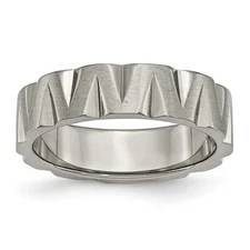 Titanium Notched 6mm Satin & Polished Band