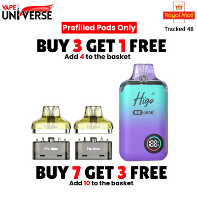 higo vape pods near me Higo BB4000 Prefilled Pods 20mg Replacement Pods Only | FAST DISPATCH