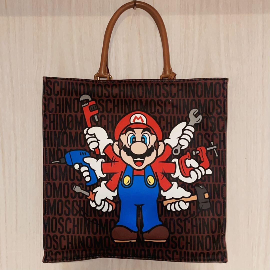 MOSCHINO x Super Moschino Mario Collaboration Tote Bag With Storage Bag