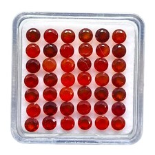 50 Pièces Naturel Orange Onyx 3mm Diamant Rond Coupe Calibré Ample Gemmes Lot