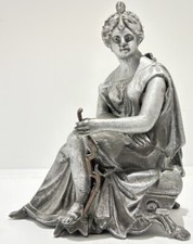 Sitting Woman Metal Statue Artemis Clock Stat...