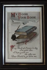 Vintage 1920's Memory Book Framed 5" x 7" Postcard- Nice!