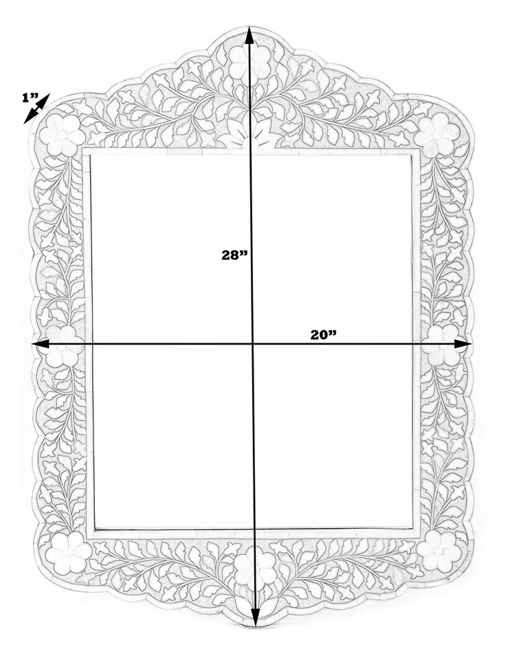 Bone Inlay Vanity Mirror Frame, Bone Inlay Mirror Frame, Bone Inlay Wall Decor, - Image 3 of 4