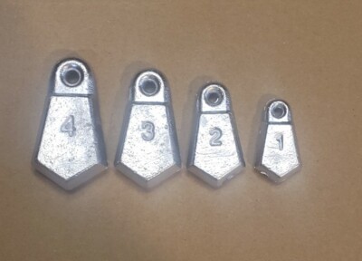 FLAT BANK 1,2,3,4 oz Fishing Sinkers Lead Weights 10 each 40 Count Total 