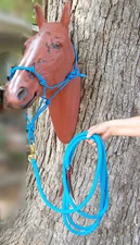 14' LEAD ROPE WITH BULL SNAP & STIFF 4-KNOT HALTER FOR ANDERSON TRAINING