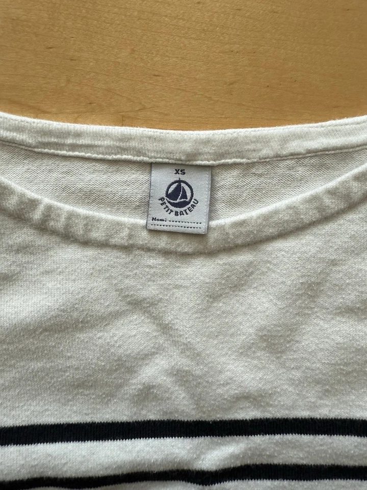 Petit Bateau Sailor Stiped Long Sleeve T-shirt Blue White Cotton French XS - Image 3 of 4