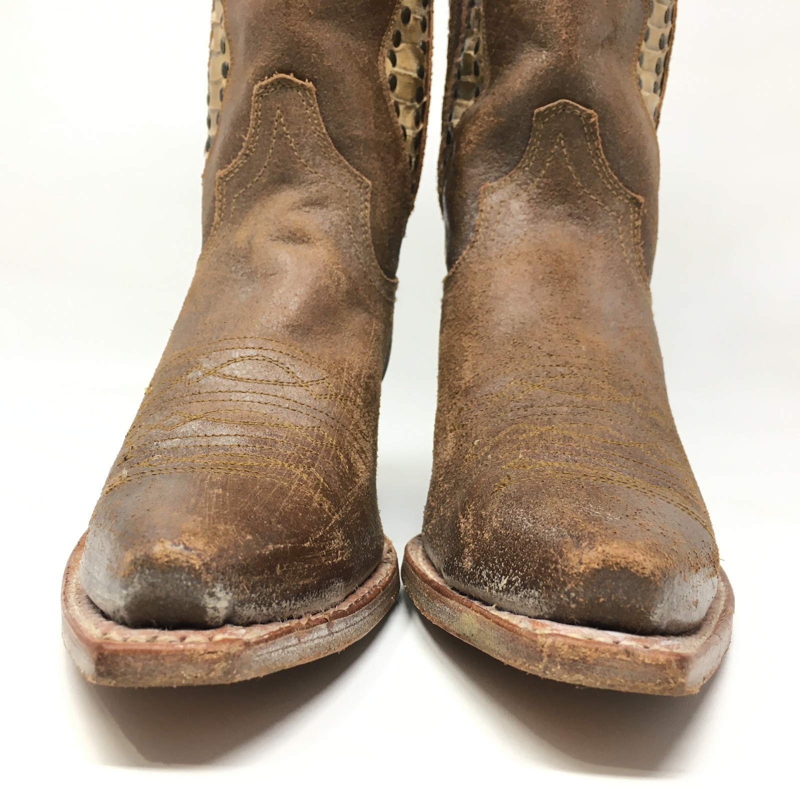 Frye Daisy Duke Python Studded Western Boots Cowg… - image 7