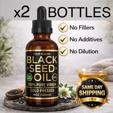 2 Bottles Black Seed Oil 2.8 Thymo Cold Pressed Nigella Sativa Turkish Cumin