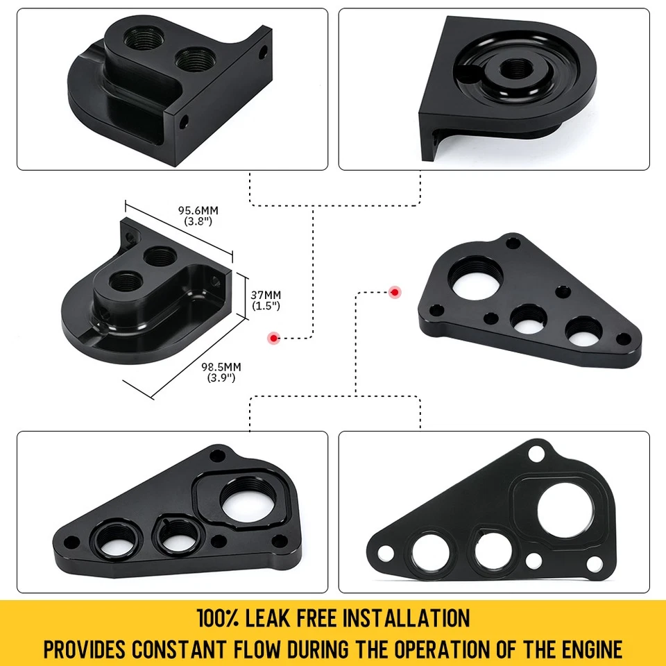 For 1996+ FORD 4.6L 5.4L BILLET OIL FILTER RELOCATION KIT MUSTANG GT & F150 - Image 4 of 4