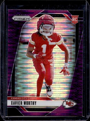 2024 Panini Prizm Xavier Worthy RC Purple Pulsar Rookie #399 Chiefs
