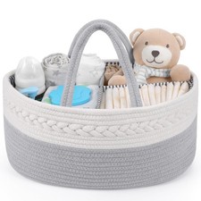 Cotton Rope Diaper Caddy Organizer - Nursery Storage Caddy, Baby Boy Changing...