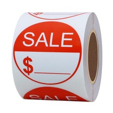 Red Sale Labels with Dollar Sign Stickers 2 Inch Total 300 Labels per Roll 2 In