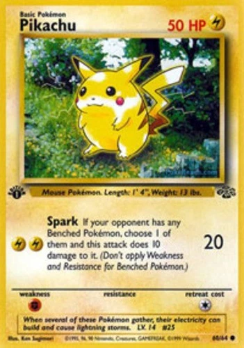 Pokémon Pikachu Pokémon TCG Jungle Individual Collectible Card