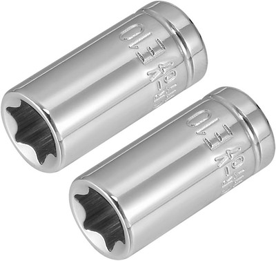 2Pcs 1/4-Zoll Laufwerk E10 externen Torx flachen Sockel Cr-V Stahl DE de