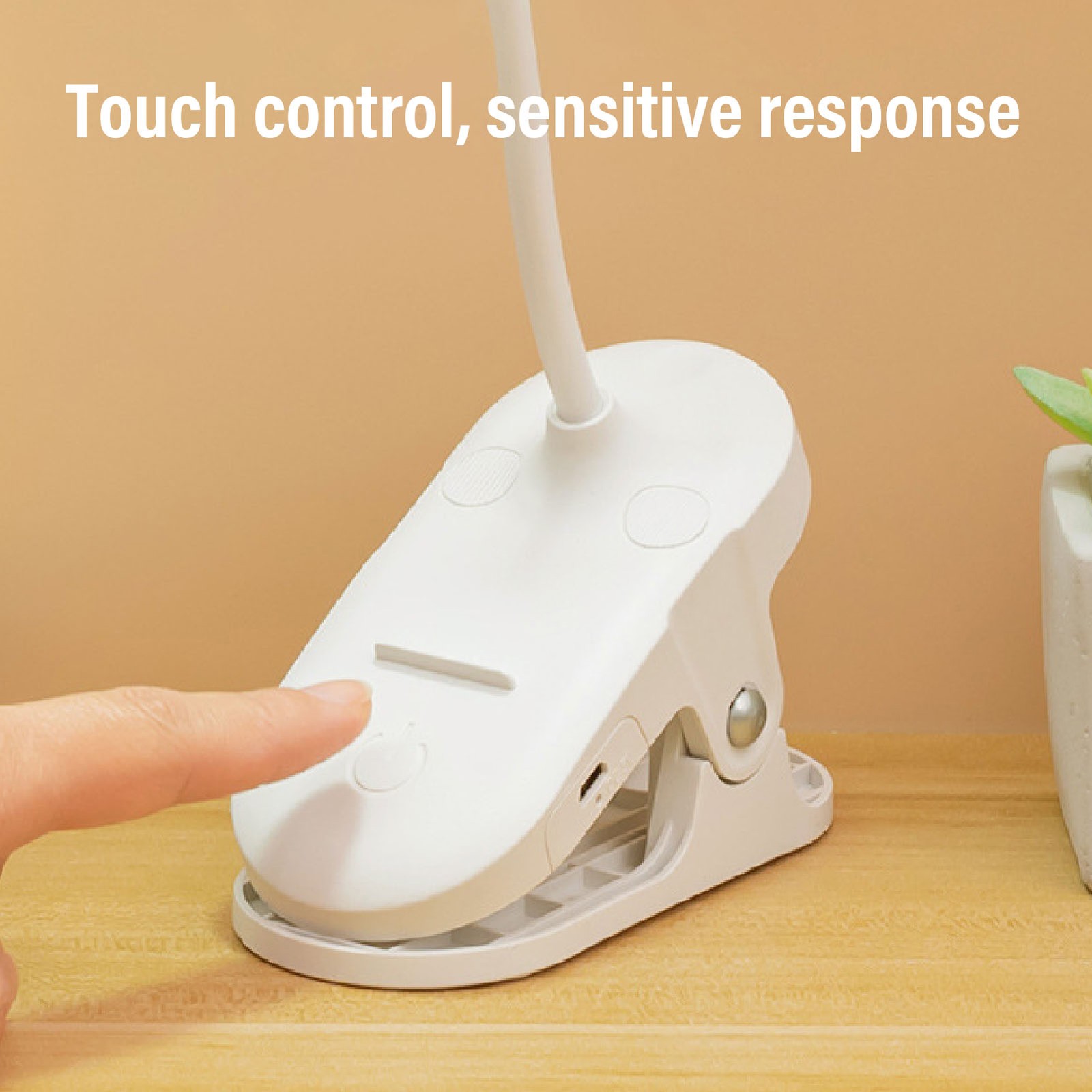 LED Desk Lamp Rechargeable 3 Modes Dimming Brightness Sensitive Control Eye Care