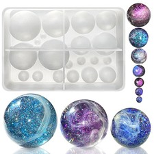 RESINWORLD 20Cavity Sphere Molds for Resin, Round Ball Resin Mold, Silicone O...