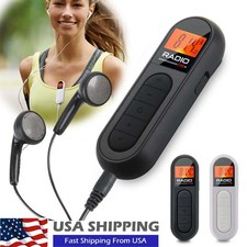 Portable Mini FM Radio Digital Pocket Handy LCD FM Radio with Earphone Gifts