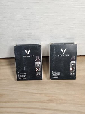 Coravin  Argon Gas Capsules 6 total in 2 packs of 3 each