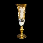 VTG Bohemian Moser-type 3D Enameled Gold Milk Cased Flute Chalpagne Glass /Vase