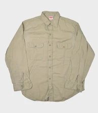 Vintage Penneys Shirt Mens Medium Khaki Big Mac Sanforized Workwear JCP