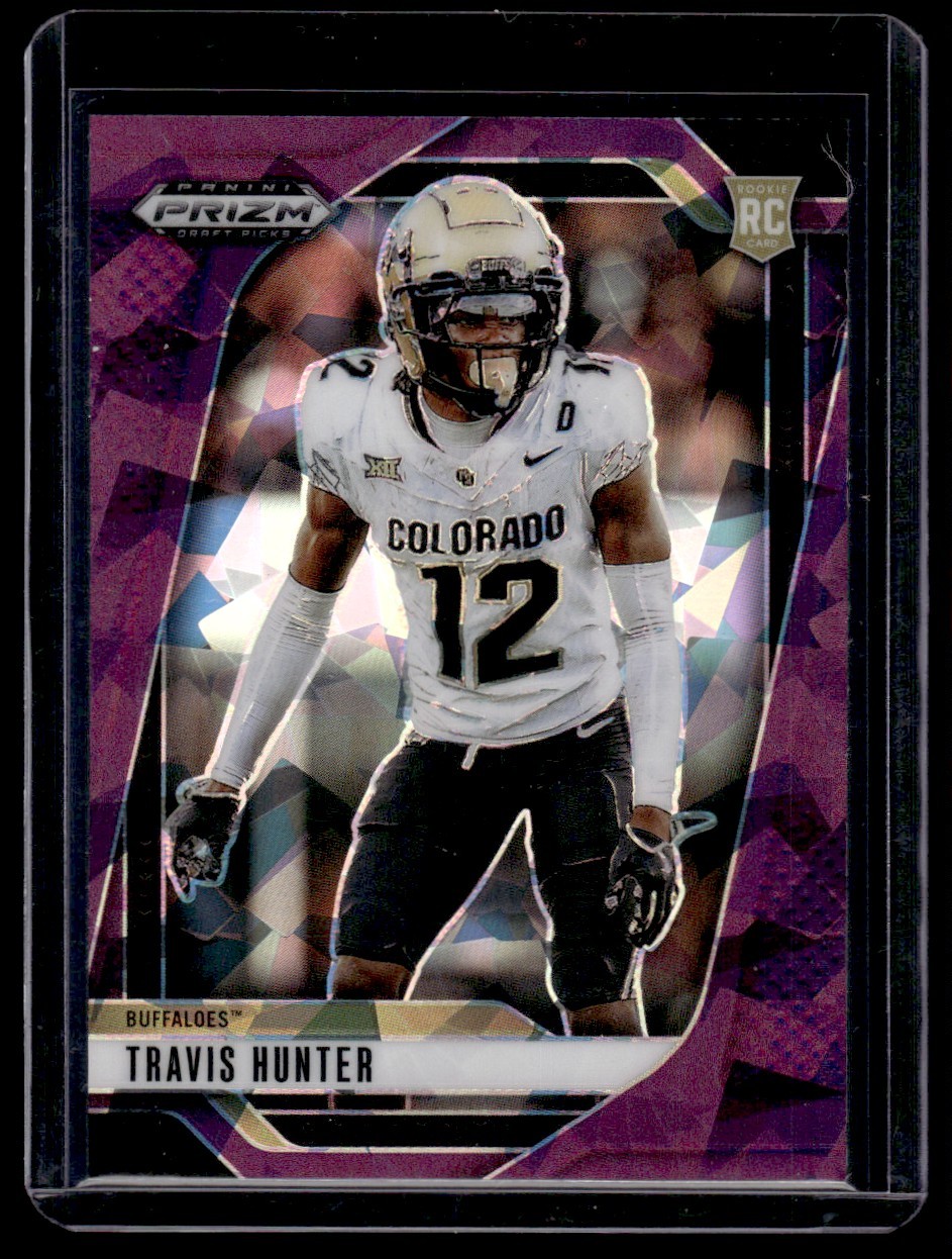 2025 Panini Prizm Draft Picks Purple Ice Travis Hunter Rookie 108/199 #20