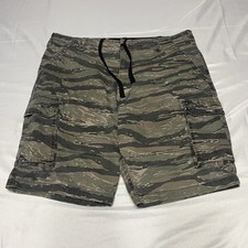 Rothco Cargo Shorts Mens Large Tiger Stripe Camo Military BDU Drawstring Baggy