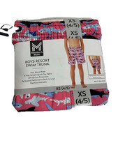 Member's Mark Boys Resort Swim Trunk - Pink Shark Print Board Shorts -XS