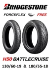 BRIDGESTONE BATTLECRUISE 130/60-19 FRONT/REAR 180/55-18 TIRE HARLEY STREET GLIDE