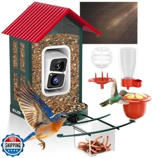 SOLIOM Solar Bird Feeder with Camera for Outdoors - Durable Metal