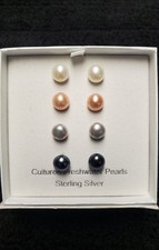 Brand New Set of 4 Sterling Silver Cultured F...