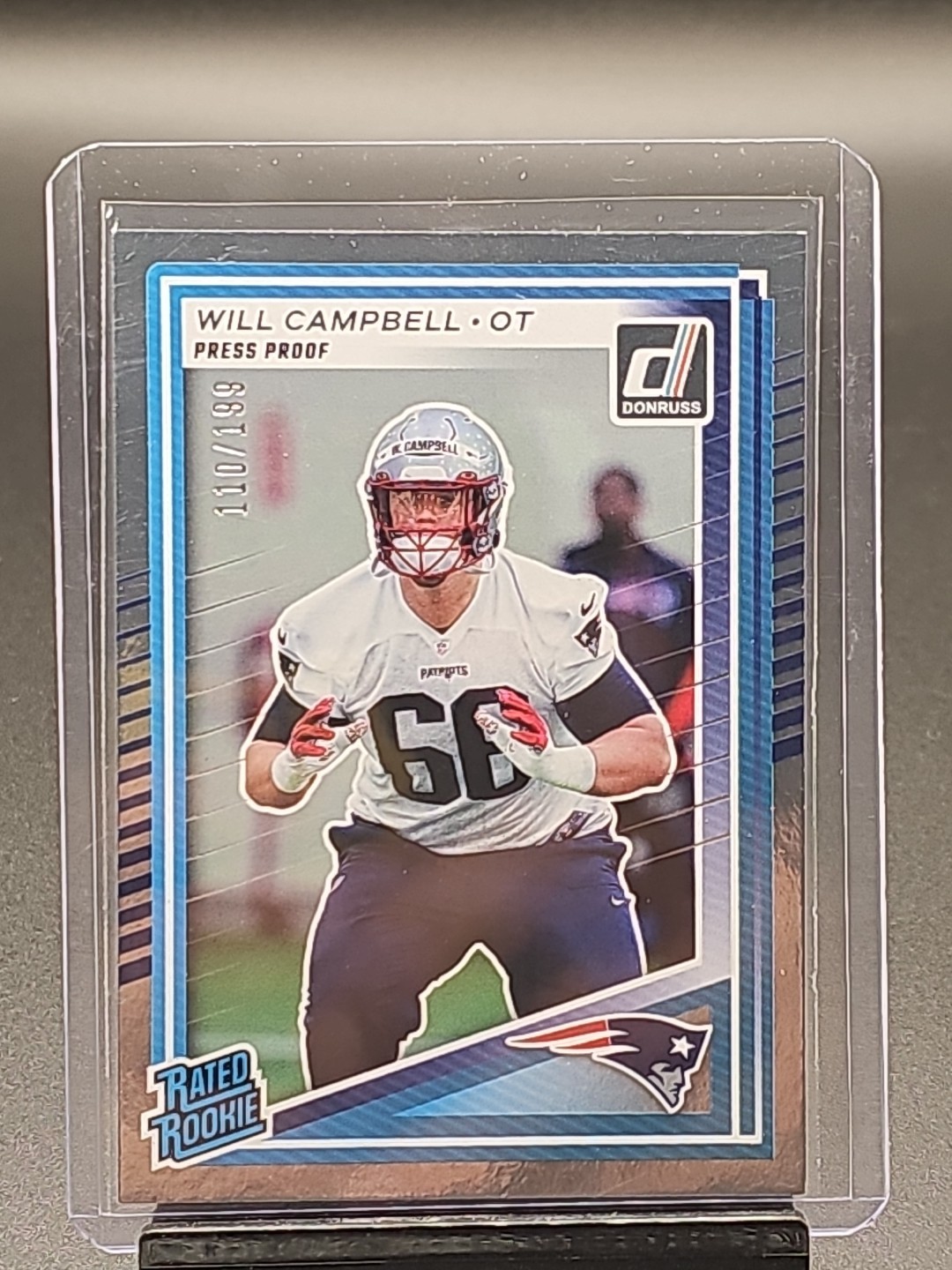 2025 Donruss - Will Campbell - Rated RC Silver Press Proof 110/199 - NE Patriots