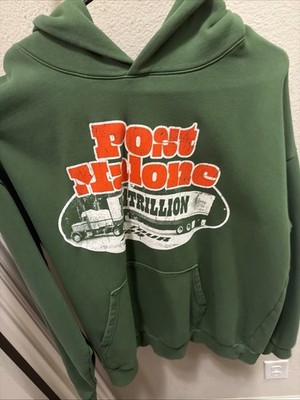 Post Malone Trillion Tour Graphic Print Fleece Pullover Hoodie Green