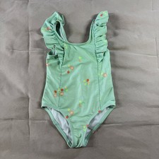 Cat Jack Fruits Green Girls Toddler Size 3T Lined Ruffles One Piece Swimsuit