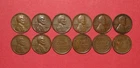 Lincoln Wheat Cent Mint Eror Lot - 12 Coins w/ Lamination Errors