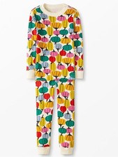 Hanna Andersson Long John Pajama Set Colorful Pumpkin Print Size 6-7 new w/o tag