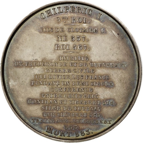 [#69746] Frankrijk, Medal, Chilpéric I, History, Caqué, PR+, Koper - Afbeelding 2 van 2