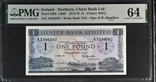 IRELAND NORTHERN 1976 1 Pound P 325 b, UNC PMG 64
