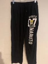 Naruto Shippuden Mens Black Seven Times Six Pant Sleep Pants Pajama Bottoms