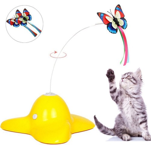 Cat Toys Interactive Cat Toy Automatic Electric Butterfly 360° Rotating Cat Toy - Picture 4 of 11