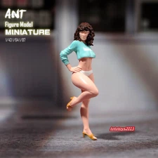 1/64 Lean Car Beauty Girl Scene Miniature Doll Figure For Cars Vehicles Gift Toy