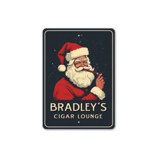 Personalized Santa Cigar Lounge Sign