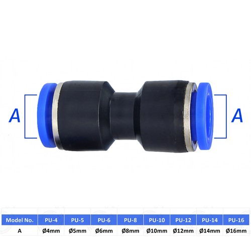 Pneumatic Push In Fittings Connectors Air Water Hose tube Quick Release Joiner - Picture 3 of 22
